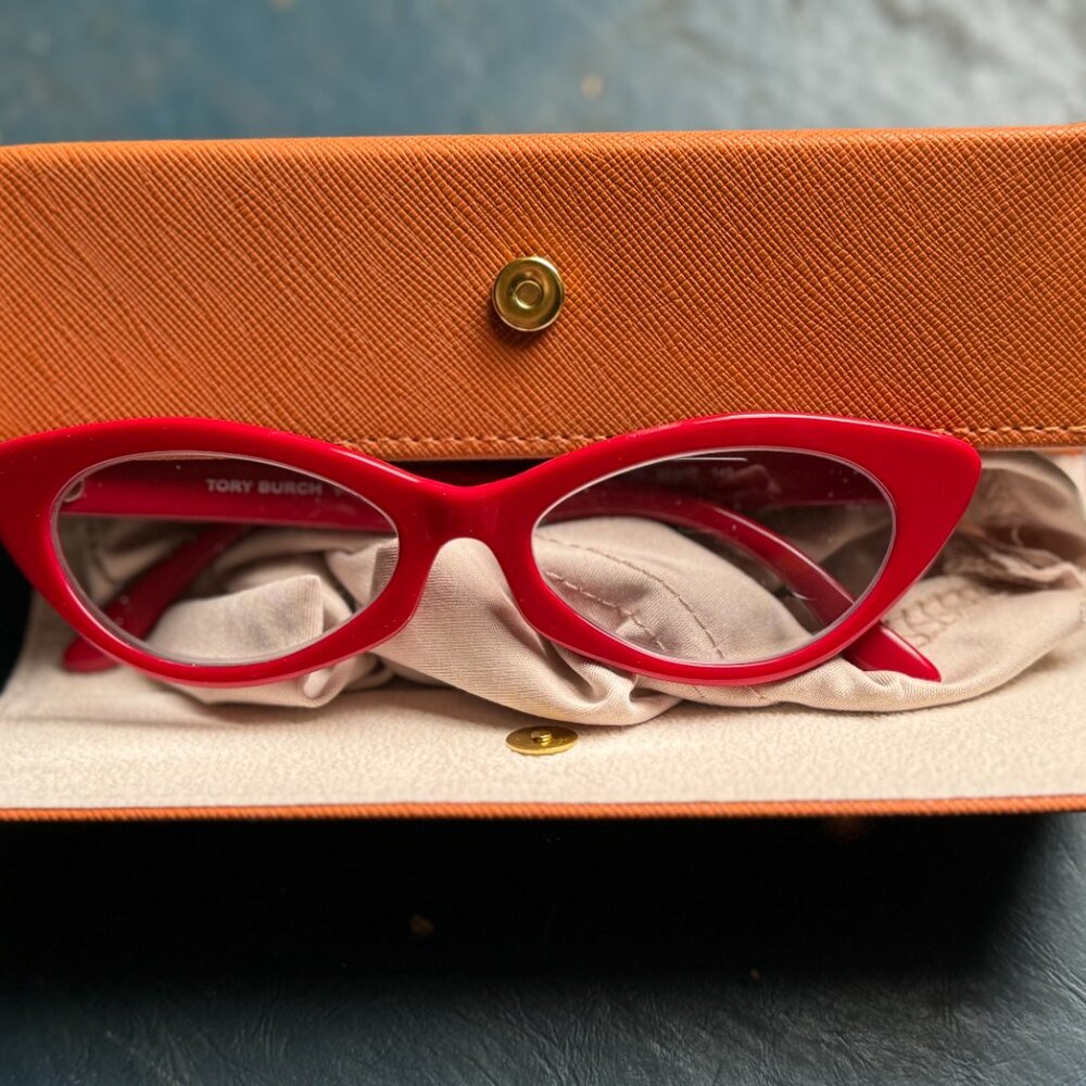 Tory Burch Red Cat Eye Glasses Frames new with box - Picture 2 of 10